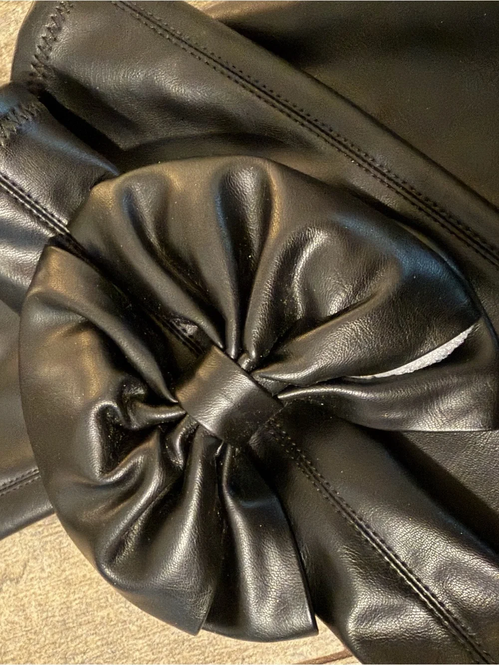 Gianni Bini Black Over-the-Knee Pointed-Toe Stiletto Boots Bow Sexy Date Baddy